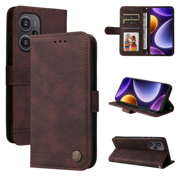 Custodia portafoglio in pelle con bottone per Xiaomi Redmi K60 Ul