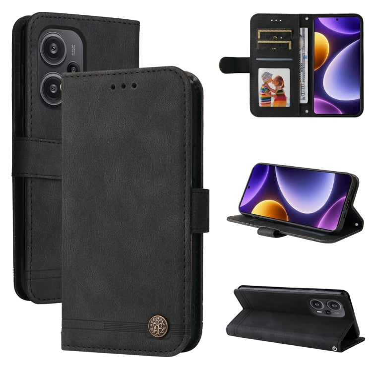 Custodia portafoglio in pelle con bottone per Xiaomi Redmi K60 Ul