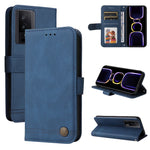 Custodia portafoglio in pelle con bottone per Xiaomi Redmi K60 Ul