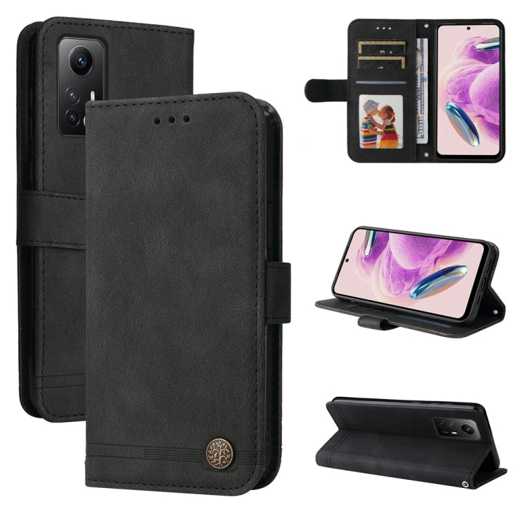 Custodia portafoglio in pelle con bottone metallo per Xiaomi Redm