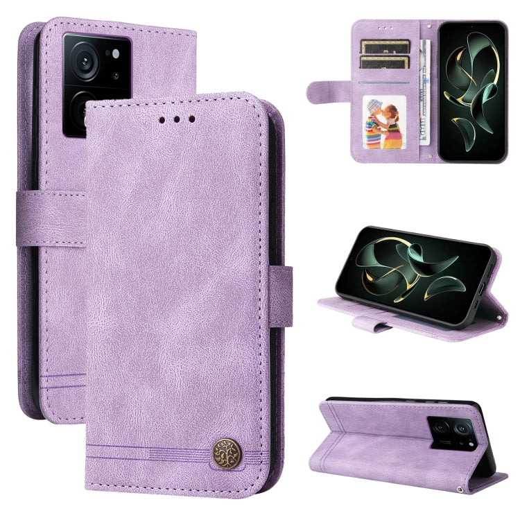 Custodia portafoglio in pelle con bottone per Xiaomi Redmi K60 Ul