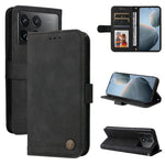 Custodia portafoglio in pelle con bottone per Xiaomi Redmi K60 Ul