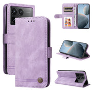 Custodia per telefono in pelle con bottone in metallo con albero della vita Skin Feel, For Xiaomi Redmi K70E, For Xiaomi 14 Ultra, For Xiaomi 14 Pro, For Xiaomi 14