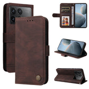 Custodia per telefono in pelle con bottone in metallo con albero della vita Skin Feel, For Xiaomi Redmi K70E, For Xiaomi 14 Ultra, For Xiaomi 14 Pro, For Xiaomi 14