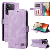 Custodia per telefono in pelle con bottone in metallo con albero della vita Skin Feel, For Xiaomi Redmi Note13 5G Global, For Xiaomi Redmi 13C 4G, For Xiaomi Redmi Note13 Pro+ 5G Global, For Xiaomi Redmi Note13 Pro 5G Global