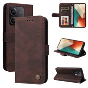 Custodia per telefono in pelle con bottone in metallo con albero della vita Skin Feel, For Xiaomi Redmi Note13 5G Global, For Xiaomi Redmi 13C 4G, For Xiaomi Redmi Note13 Pro+ 5G Global, For Xiaomi Redmi Note13 Pro 5G Global