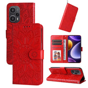 Custodia per telefono in pelle di girasole goffrata, For Xiaomi Redmi K70 / K70 Pro, For Xiaomi Redmi Poco F5, For Xiaomi Redmi K60 / K60 Pro, For Xiaomi Redmi Note 12S 4G