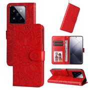 Custodia per telefono in pelle di girasole goffrata, For Xiaomi 14 Ultra, For Xiaomi 14 Pro, For Xiaomi 14, For Xiaomi Redmi Note13 5G Global