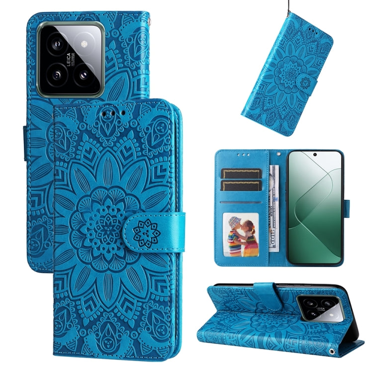 Custodia per telefono in pelle di girasole goffrata, For Xiaomi 14 Ultra, For Xiaomi 14 Pro, For Xiaomi 14, For Xiaomi Redmi Note13 5G Global