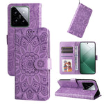 Custodia per telefono in pelle di girasole goffrata, For Xiaomi 14 Ultra, For Xiaomi 14 Pro, For Xiaomi 14, For Xiaomi Redmi Note13 5G Global