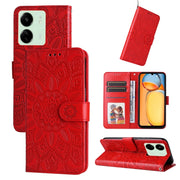Custodia per telefono in pelle di girasole goffrata, For Xiaomi Redmi 13C 4G, For Xiaomi Redmi Note13 Pro+ 5G Global, For Xiaomi Redmi Note13 Pro 5G Global, For Xiaomi 13T / Redmi K60 Ultra