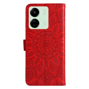 Custodia per telefono in pelle di girasole goffrata, For Xiaomi Redmi 13C 4G, For Xiaomi Redmi Note13 Pro+ 5G Global, For Xiaomi Redmi Note13 Pro 5G Global, For Xiaomi 13T / Redmi K60 Ultra