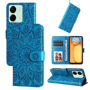 Custodia per telefono in pelle di girasole goffrata, For Xiaomi Redmi 13C 4G, For Xiaomi Redmi Note13 Pro+ 5G Global, For Xiaomi Redmi Note13 Pro 5G Global, For Xiaomi 13T / Redmi K60 Ultra