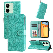 Custodia per telefono in pelle di girasole goffrata, For Xiaomi Redmi 13C 4G, For Xiaomi Redmi Note13 Pro+ 5G Global, For Xiaomi Redmi Note13 Pro 5G Global, For Xiaomi 13T / Redmi K60 Ultra
