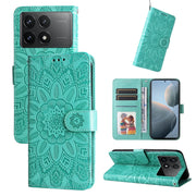 Custodia per telefono in pelle di girasole goffrata, For Xiaomi Redmi K70 / K70 Pro, For Xiaomi Redmi Poco F5, For Xiaomi Redmi K60 / K60 Pro, For Xiaomi Redmi Note 12S 4G