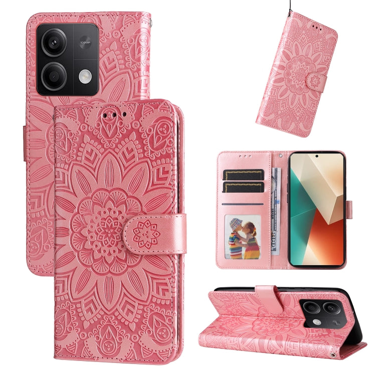 Custodia per telefono in pelle di girasole goffrata, For Xiaomi 14 Ultra, For Xiaomi 14 Pro, For Xiaomi 14, For Xiaomi Redmi Note13 5G Global
