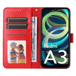 Custodia portafoglio in pelle goffrata per Xiaomi Redmi A3