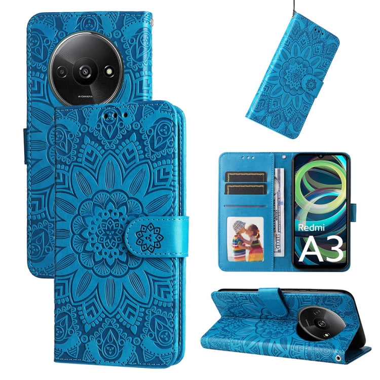 Custodia portafoglio in pelle goffrata per Xiaomi Redmi A3