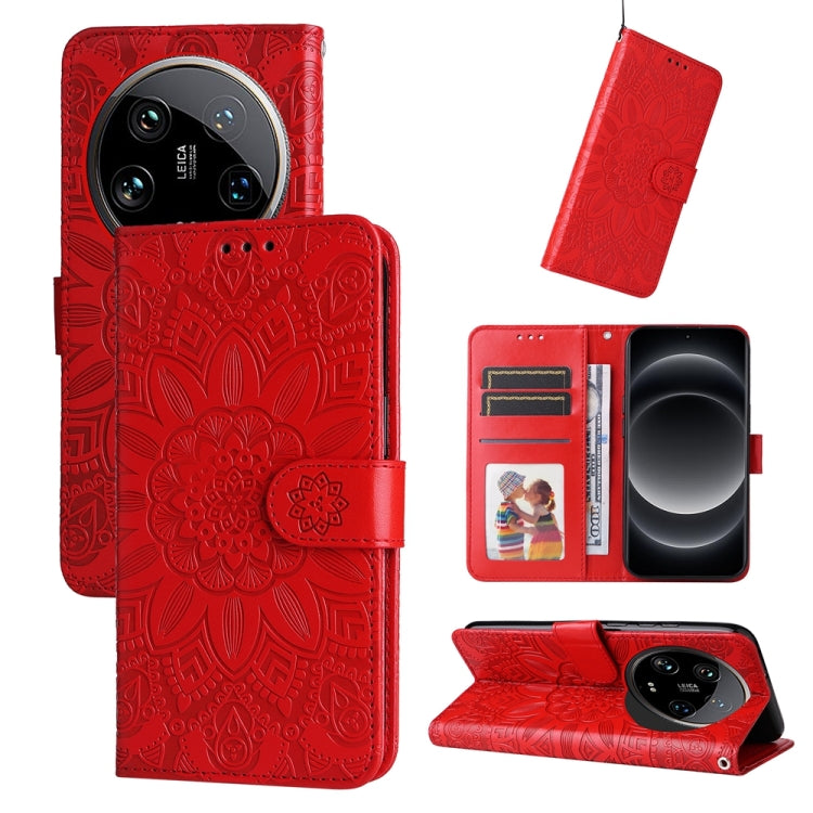 Custodia per telefono in pelle di girasole goffrata, For Xiaomi 14 Ultra, For Xiaomi 14 Pro, For Xiaomi 14, For Xiaomi Redmi Note13 5G Global