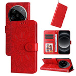 Custodia per telefono in pelle di girasole goffrata, For Xiaomi 14 Ultra, For Xiaomi 14 Pro, For Xiaomi 14, For Xiaomi Redmi Note13 5G Global