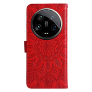 Custodia per telefono in pelle di girasole goffrata, For Xiaomi 14 Ultra, For Xiaomi 14 Pro, For Xiaomi 14, For Xiaomi Redmi Note13 5G Global