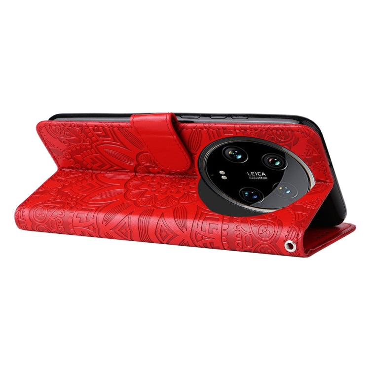 Custodia per telefono in pelle di girasole goffrata, For Xiaomi 14 Ultra, For Xiaomi 14 Pro, For Xiaomi 14, For Xiaomi Redmi Note13 5G Global