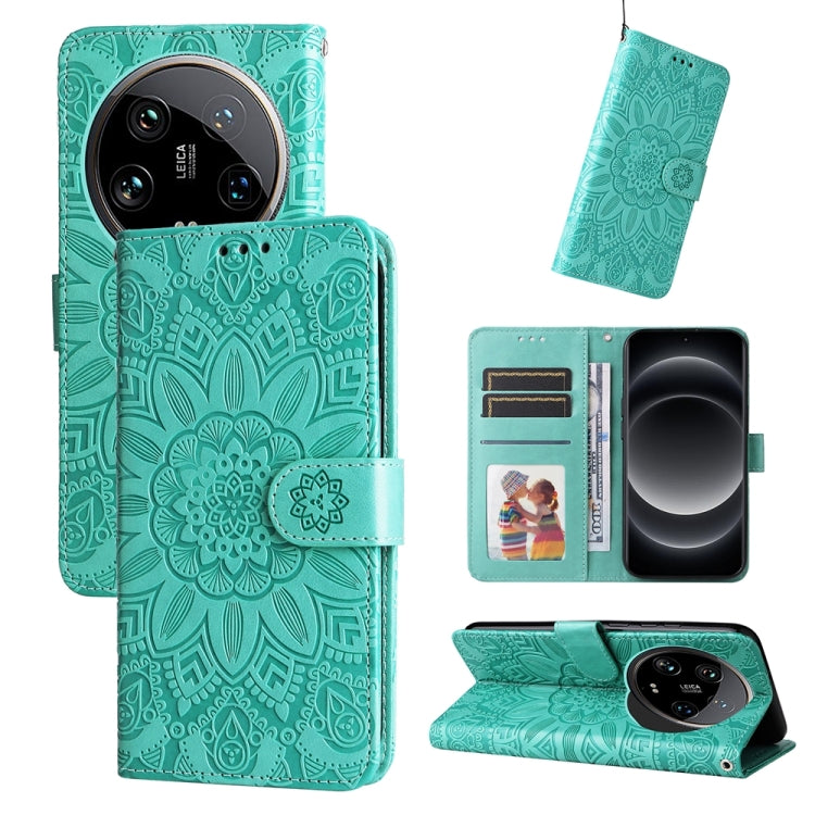 Custodia per telefono in pelle di girasole goffrata, For Xiaomi 14 Ultra, For Xiaomi 14 Pro, For Xiaomi 14, For Xiaomi Redmi Note13 5G Global