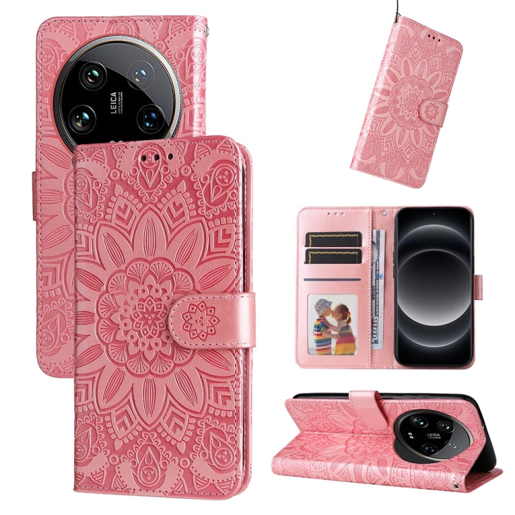 Custodia per telefono in pelle di girasole goffrata, For Xiaomi 14 Ultra, For Xiaomi 14 Pro, For Xiaomi 14, For Xiaomi Redmi Note13 5G Global