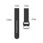 Cinturino da polso sostitutivo in silicone con fibbia argentata universale da 22 mm, L