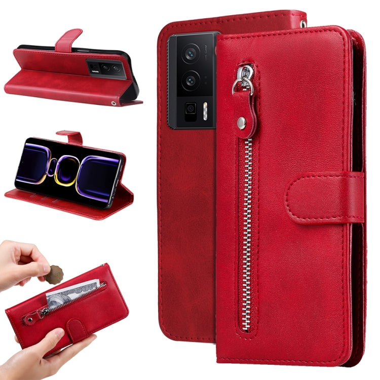 Custodia portafoglio in pelle con cerniera per Xiaomi