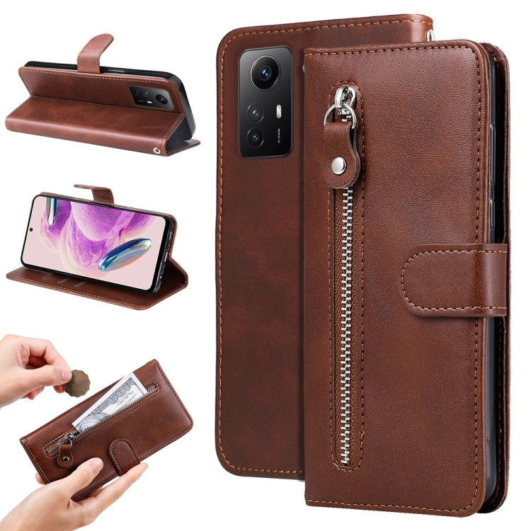 Custodia portafoglio in pelle con cerniera per Xiaomi