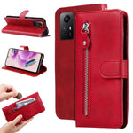 Custodia portafoglio in pelle con cerniera per Xiaomi