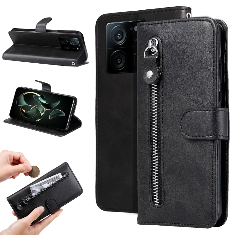 Custodia portafoglio in pelle con cerniera per Xiaomi