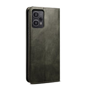 Custodia per telefono in pelle a conchiglia con struttura a cavallo pazzo in cera d'olio, For Xiaomi Redmi Note 12 Turbo / Poco F5, For Xiaomi Redmi Note 12 Turbo