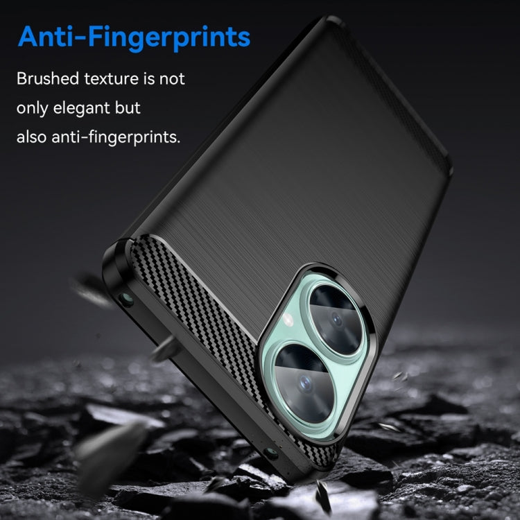 Custodia per telefono TPU in fibra di carbonio con trama spazzolata, For Huawei nova 11i, For Huawei Maimang 20