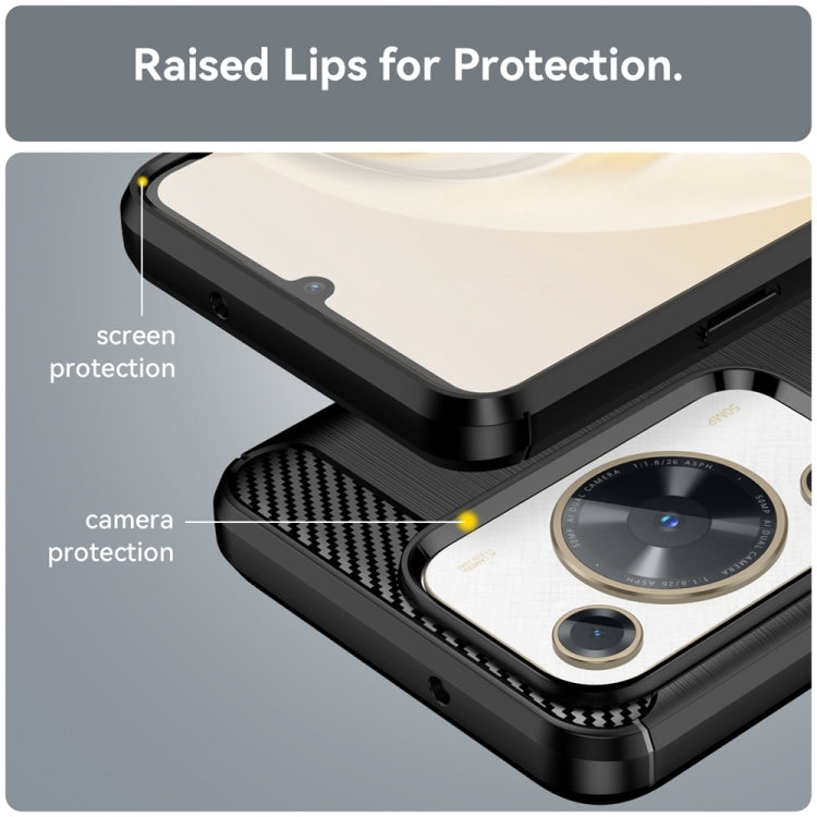 Custodia per telefono TPU in fibra di carbonio con trama spazzolata, For Huawei nova Y72, For Huawei nova 12 Ultra, For Huawei Enjoy 70, For Huawei nova 12 Pro, For Huawei nova 12, For Huawei Mate 60 RS Ultimate, For Huawei Mate 60 Pro+                ...