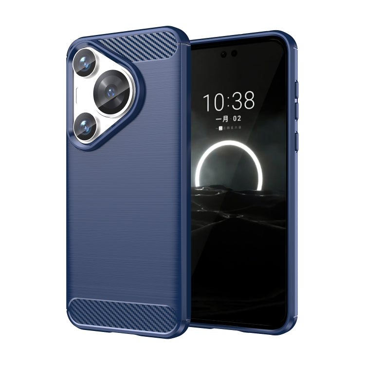 Custodia per telefono TPU in fibra di carbonio con trama spazzolata, For Huawei Pura 80 Ultra 5G, For Huawei Pura 80 Pro+ 5G, For Huawei Pura 80 Pro 5G, For Huawei Pura 80 5G, For Huawei Mate 70 Pro / 70 Pro+, For Huawei Mate 70                        ...