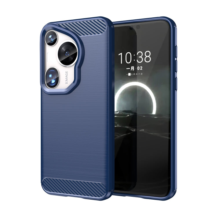 Custodia per telefono TPU in fibra di carbonio con trama spazzolata, For Huawei Pura 80 Ultra 5G, For Huawei Pura 80 Pro+ 5G, For Huawei Pura 80 Pro 5G, For Huawei Pura 80 5G, For Huawei Mate 70 Pro / 70 Pro+, For Huawei Mate 70                        ...