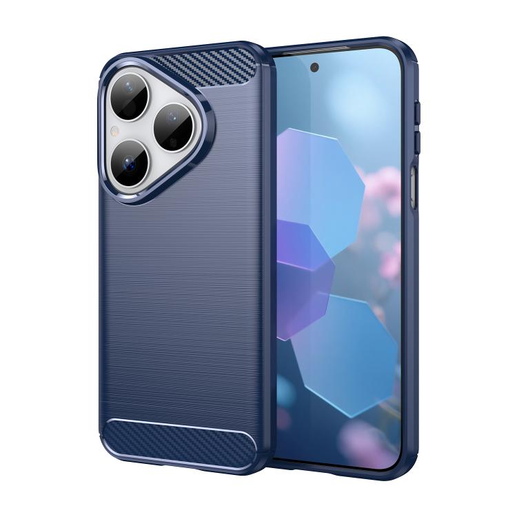 Custodia per telefono TPU in fibra di carbonio con trama spazzolata, For Huawei Pura 80 Ultra 5G, For Huawei Pura 80 Pro+ 5G, For Huawei Pura 80 Pro 5G, For Huawei Pura 80 5G, For Huawei Mate 70 Pro / 70 Pro+, For Huawei Mate 70                        ...
