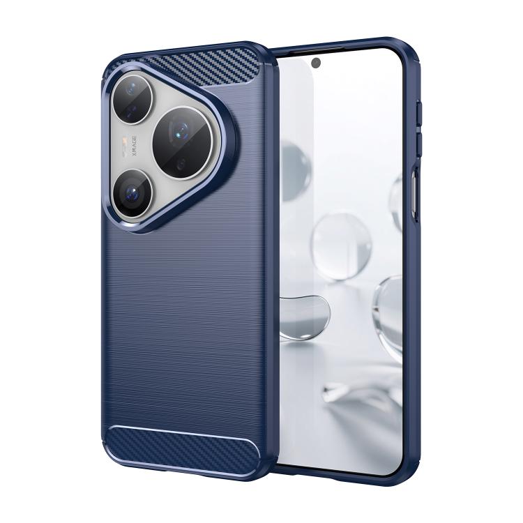 Custodia per telefono TPU in fibra di carbonio con trama spazzolata, For Huawei Pura 80 Ultra 5G, For Huawei Pura 80 Pro+ 5G, For Huawei Pura 80 Pro 5G, For Huawei Pura 80 5G, For Huawei Mate 70 Pro / 70 Pro+, For Huawei Mate 70                        ...