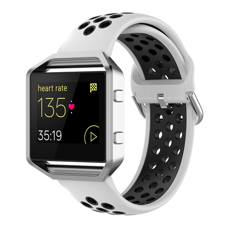 Per Fitbit Versa 2 / Versa / Versa Lite / Blaze 23mm Cinturino sportivo in silicone bicolore con cinturino di ricambio
