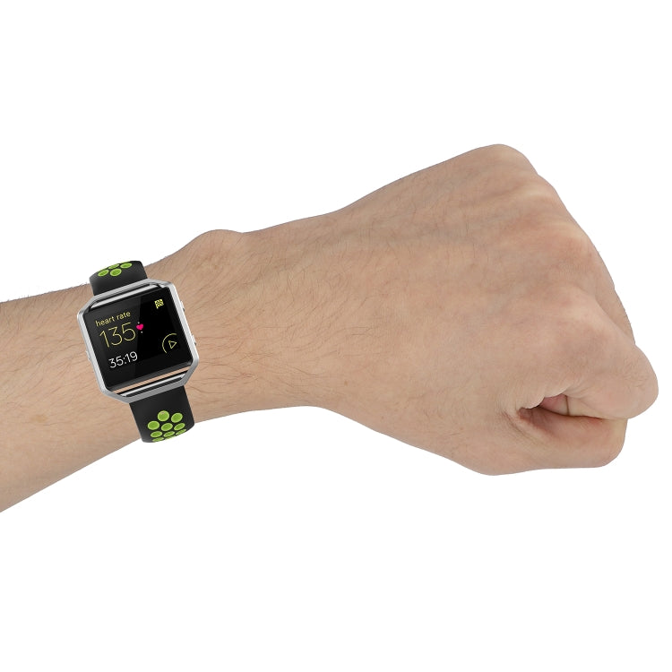 Per Fitbit Versa 2 / Versa / Versa Lite / Blaze 23mm Cinturino sportivo in silicone bicolore con cinturino di ricambio