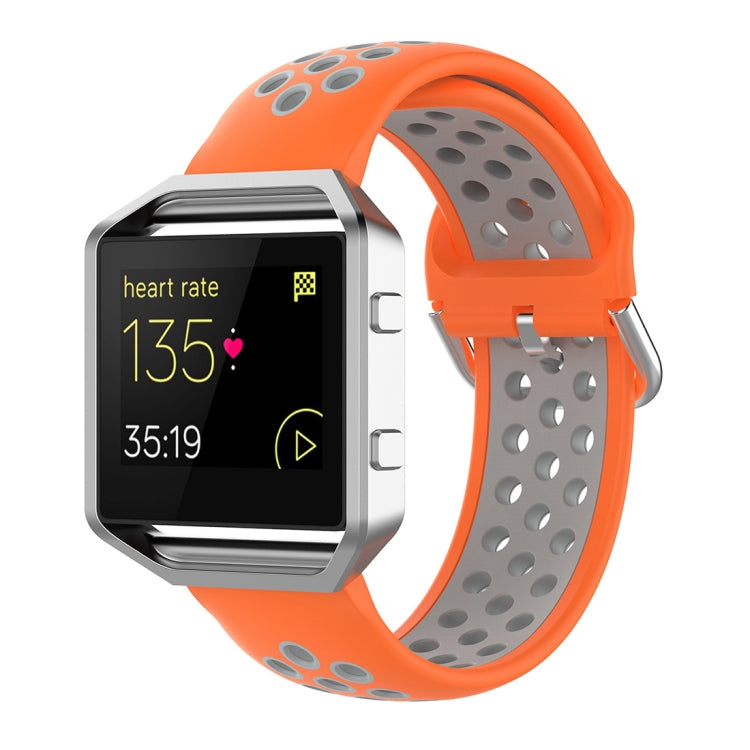 Per Fitbit Versa 2 / Versa / Versa Lite / Blaze 23mm Cinturino sportivo in silicone bicolore con cinturino di ricambio