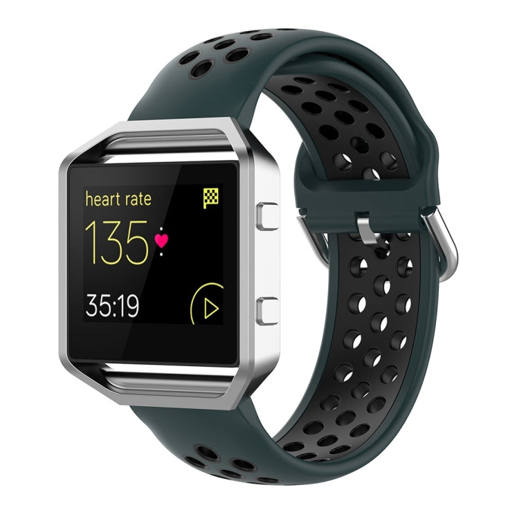 Per Fitbit Versa 2 / Versa / Versa Lite / Blaze 23mm Cinturino sportivo in silicone bicolore con cinturino di ricambio
