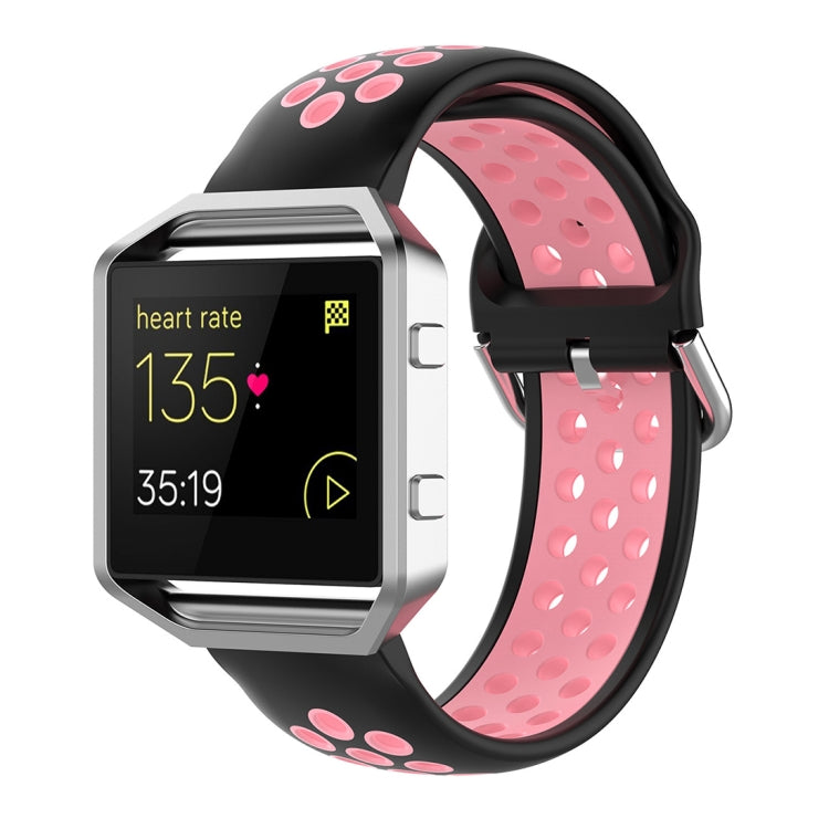 Per Fitbit Versa 2 / Versa / Versa Lite / Blaze 23mm Cinturino sportivo in silicone bicolore con cinturino di ricambio