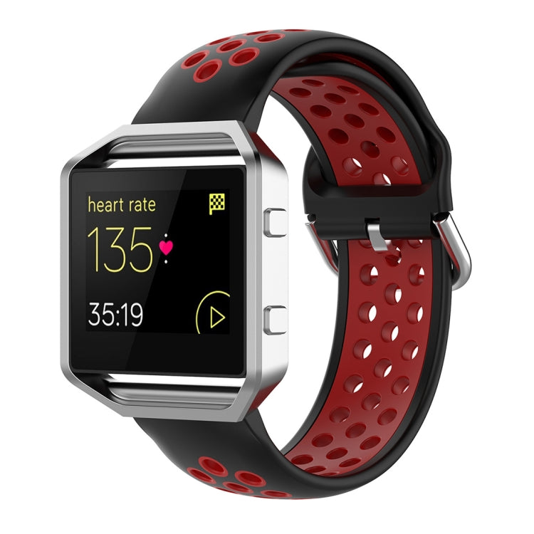 Per Fitbit Versa 2 / Versa / Versa Lite / Blaze 23mm Cinturino sportivo in silicone bicolore con cinturino di ricambio