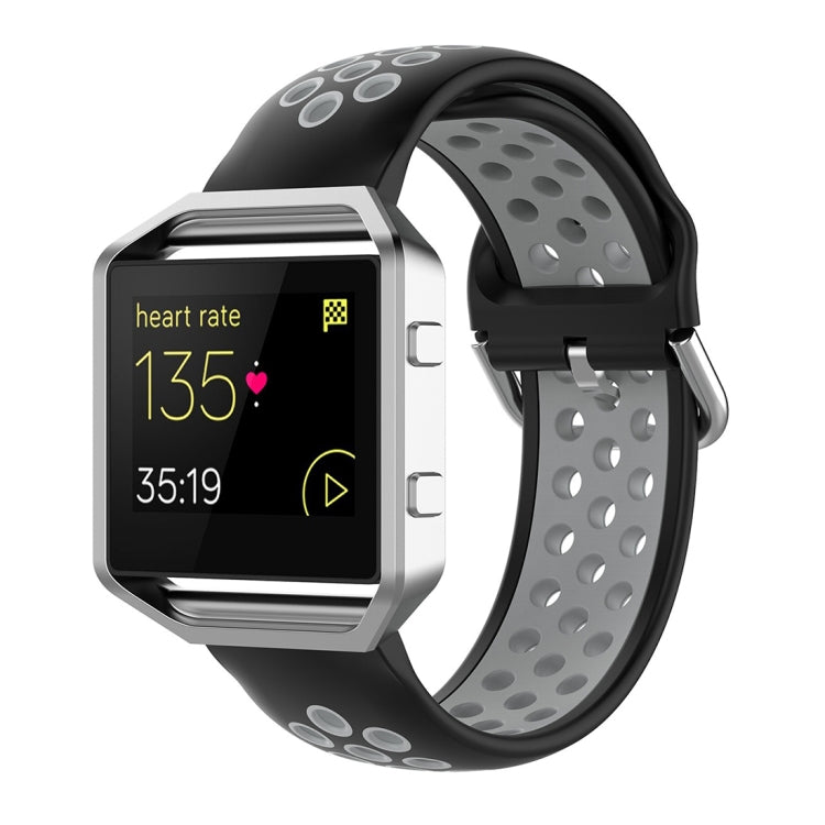 Per Fitbit Versa 2 / Versa / Versa Lite / Blaze 23mm Cinturino sportivo in silicone bicolore con cinturino di ricambio