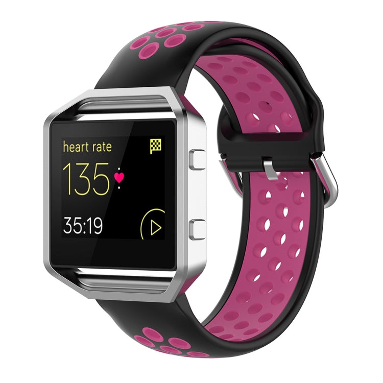 Per Fitbit Versa 2 / Versa / Versa Lite / Blaze 23mm Cinturino sportivo in silicone bicolore con cinturino di ricambio