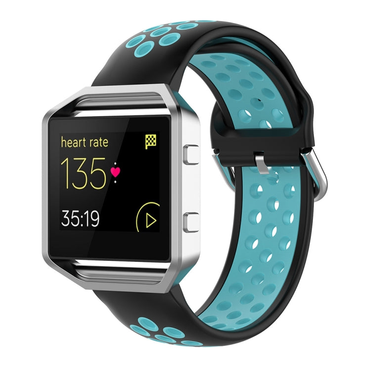 Per Fitbit Versa 2 / Versa / Versa Lite / Blaze 23mm Cinturino sportivo in silicone bicolore con cinturino di ricambio