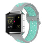 Per Fitbit Versa 2 / Versa / Versa Lite / Blaze 23mm Cinturino sportivo in silicone bicolore con cinturino di ricambio
